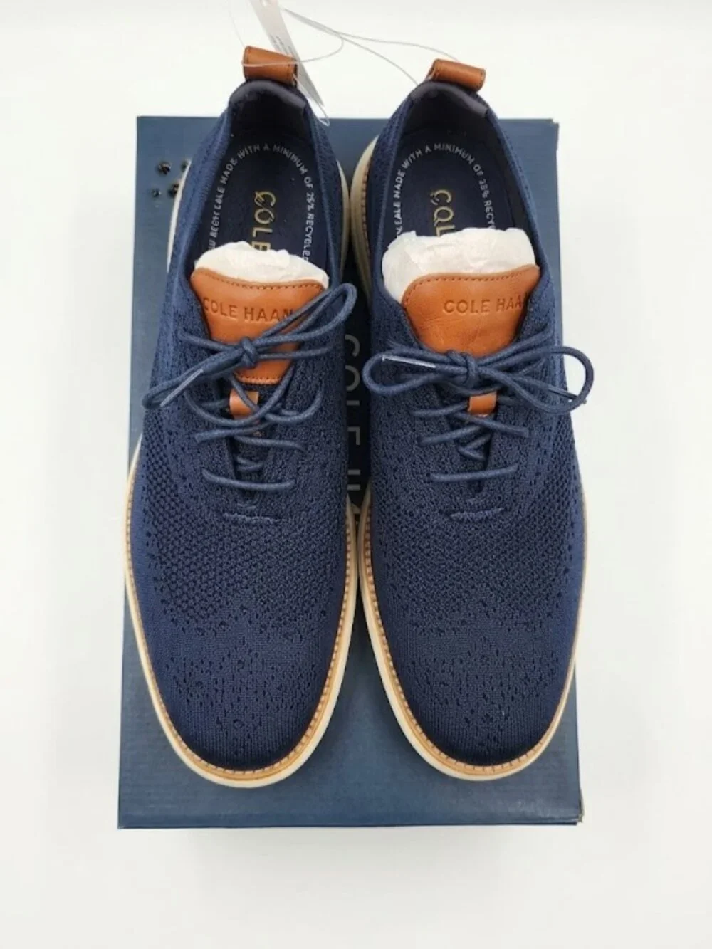 New Men's Cole Haan Size 21 Color Marine Blue Oxfords Shoes